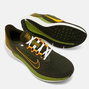 Nike Air Winflo 9 Sneakers Hard Surface Running Lightweight Mesh Mens 11.5 Green